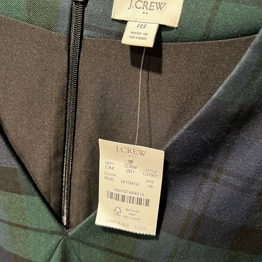 J. Crew Green and Blue Plaid Mini Dress - Picture 3 of 6